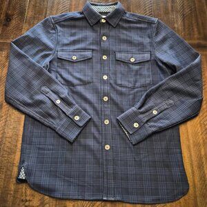 Con.struct Shacket Men's Plaid Shirt Jacket Size Medium Blue Heavy Workwear JU